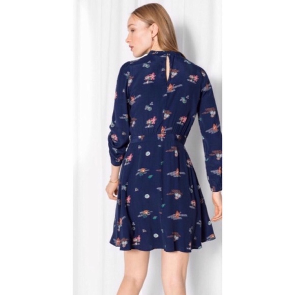 & Other Stories Blue Paper Crane Origami Dress - Picture 2 of 6